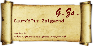 Gyurátz Zsigmond névjegykártya